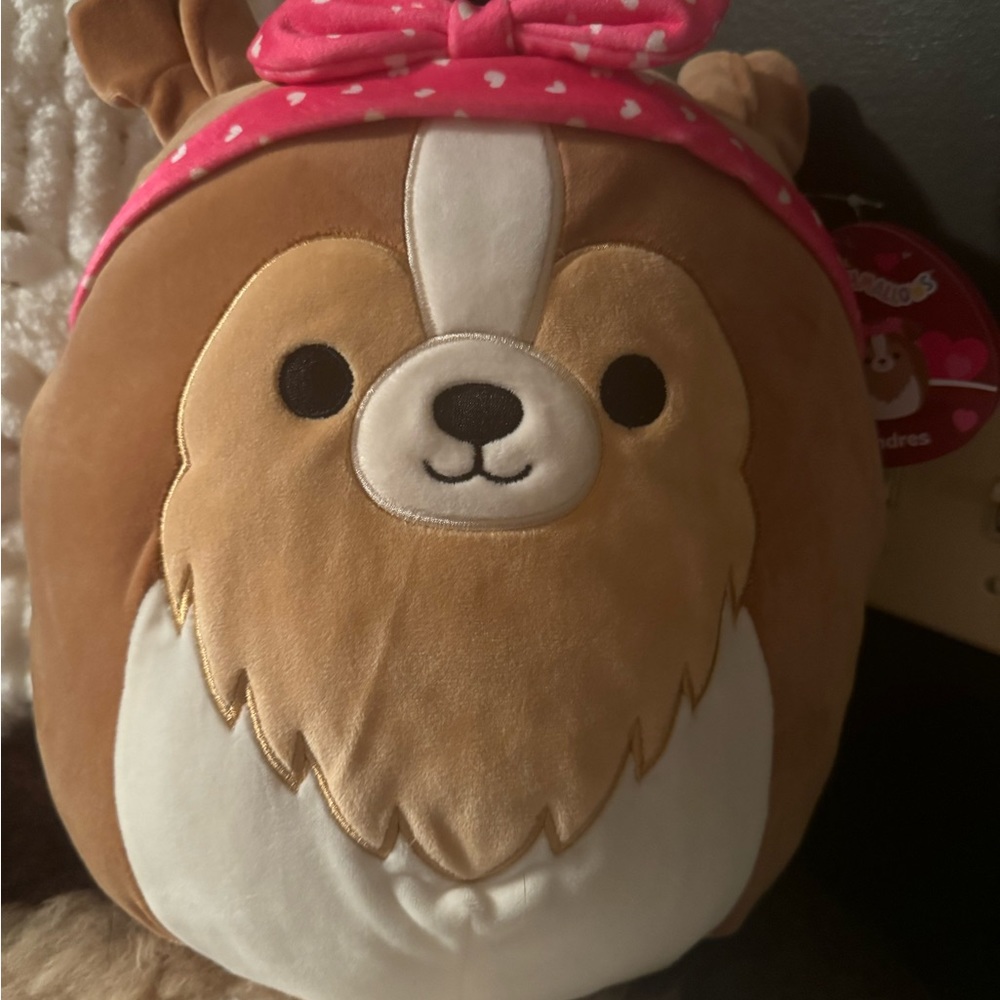 Squishmallows Andres the Shetland Sheepdog Valentines Day Edition